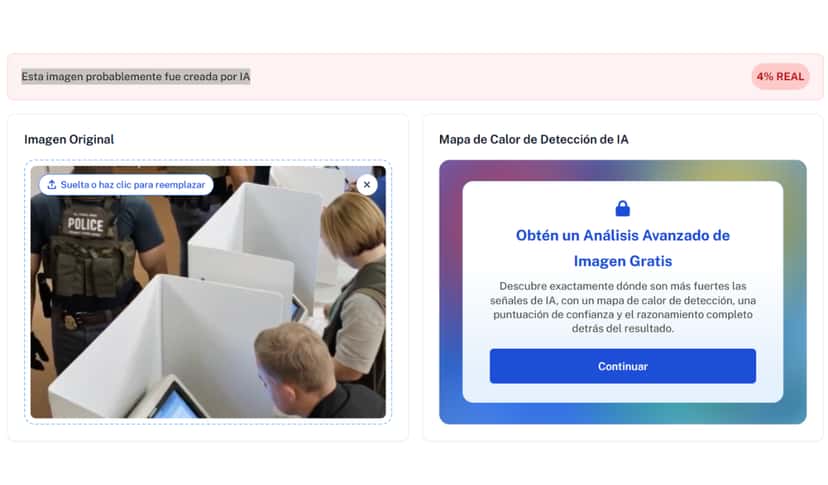 este_video_de_supuestos_policías_que_vigilan_e_intimidan_a_votantes_en_las_elecciones_de_medio_término_fue_creado_con_ia